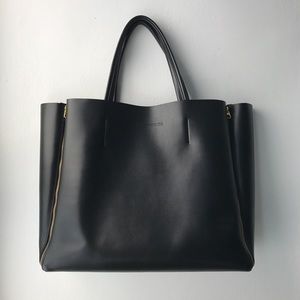 Upper House black leather tote bag